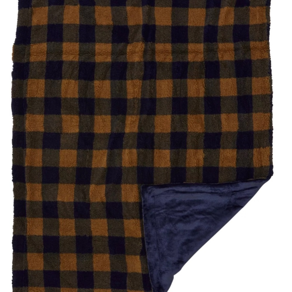 NWT - Cozy Cabin Buffalo Check Sherpa Blanket